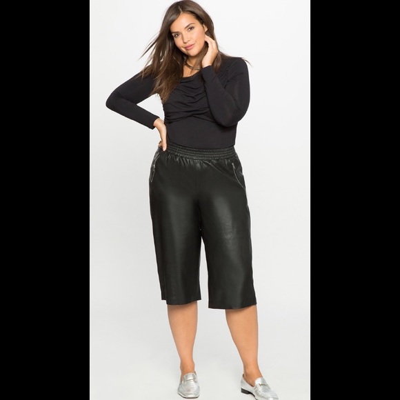 Eloquii Pants - Eloquii Size 18 Faux Leather Culottes EUC